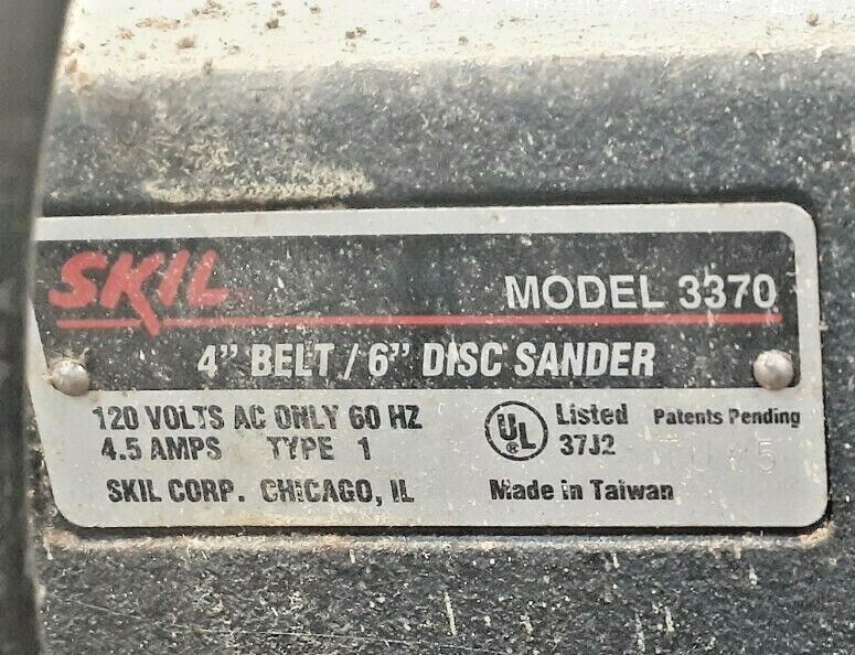 SKIL SANDER 4" BELT/ 6" DISC SANDER MODEL 3370