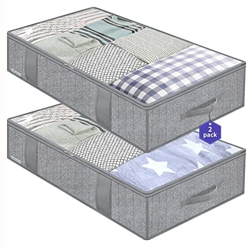 2 Pack Under Bed Storage Containers Closet Storage Organizer Clothes Bins