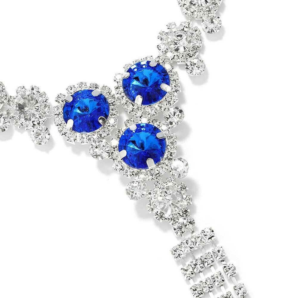 Non Piercing Nipple Rings Silver Rhinestone Body Chain Crystal Necklace forWomen