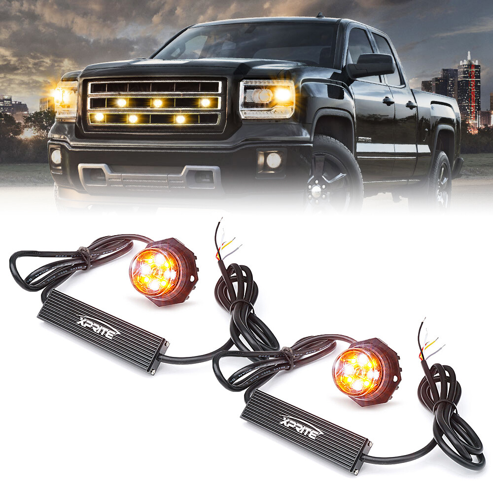 1/2PCS LED Hide-A-Way Headlight Hazard Strobe Light Replacement Internal Mount
