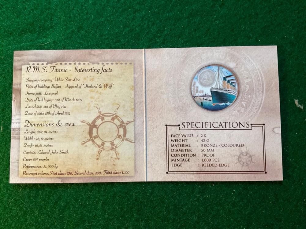 RMS Titanic Ship Commemorative $2 Coin - T24