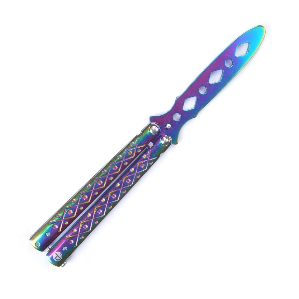 Butterfly Trainer, Unsharp-Blade Practice Training Tool Stainless Rainbow