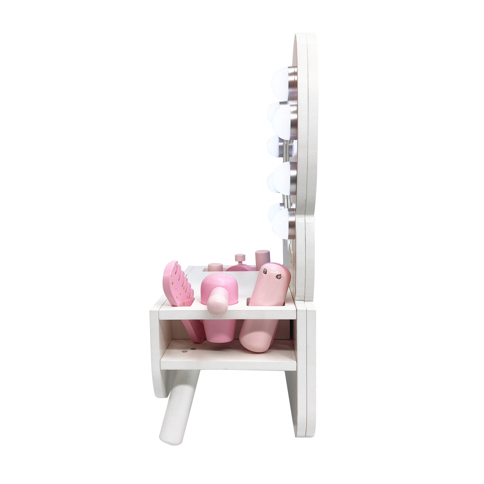 Teamson Kids Colorful Butterfly-Shaped Tabletop Vanity with Illuminated Mirror