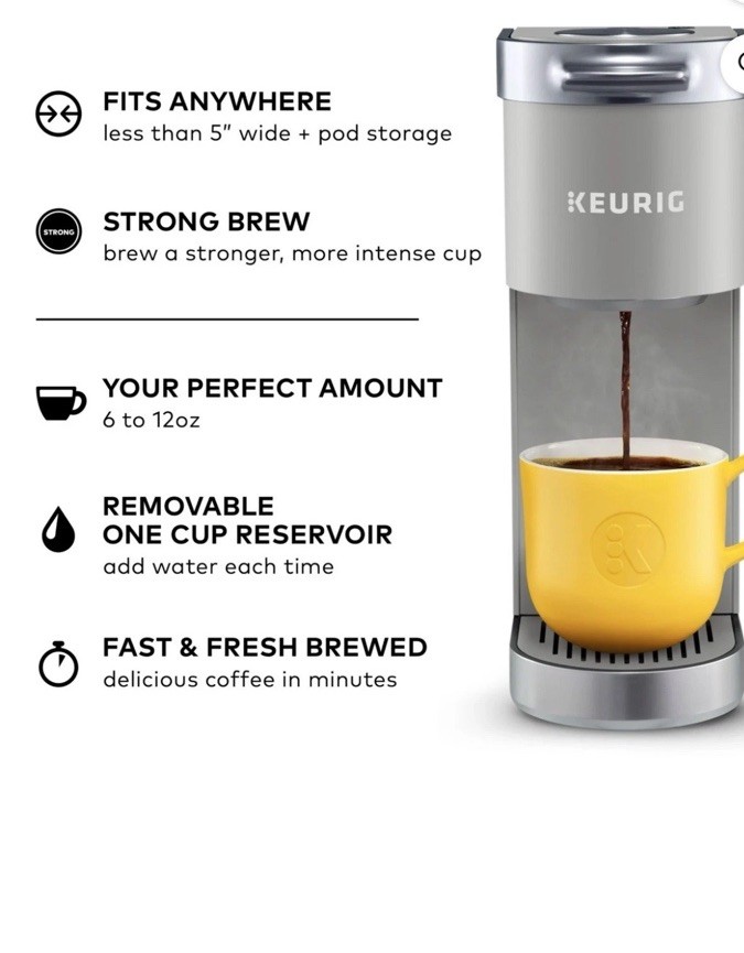 Keurig K-Mini Plus Single Serve K-Cup Pod Coffee Maker, Studio Gray