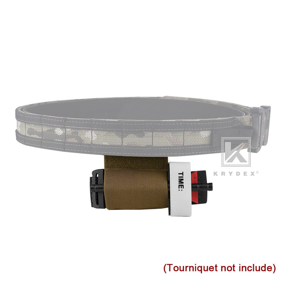 KRYDEX Elastic Tourniqu Holder Fastener Panel Case with Hook & Loop Coyote Brown