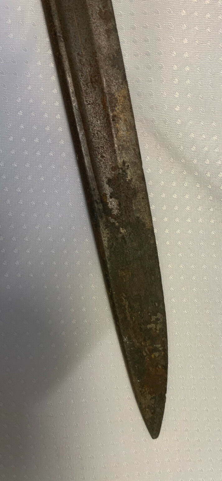 Antique 1907 British Bayonet Military Weapon Sword Fixed Blade Wood Handle