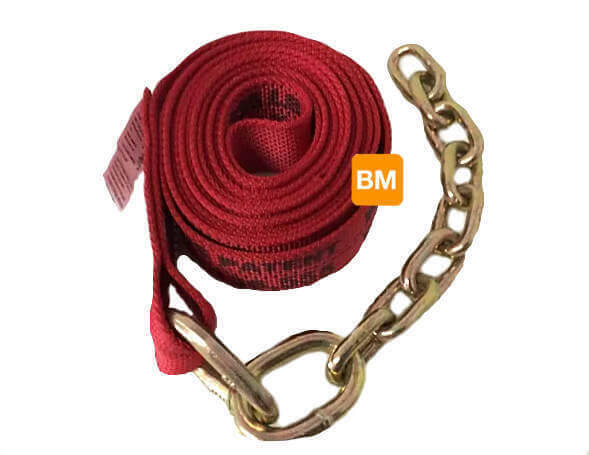 2" x 14' RED Strap Chain Tail GR 70 Replacement 8-Point Tie Down Diamond Weave
