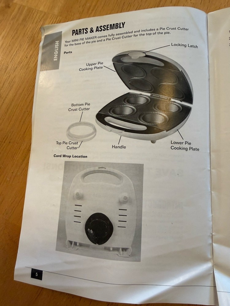 Nostalgia Electrics electric mini pie Bakery Blue