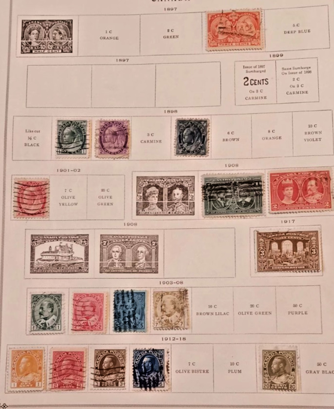 Old samps from Canada Stock #1030
