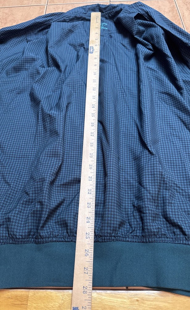 Zero Restriction Mens Sz Large Pullover Outerwear Microfiber Green Houndstooth