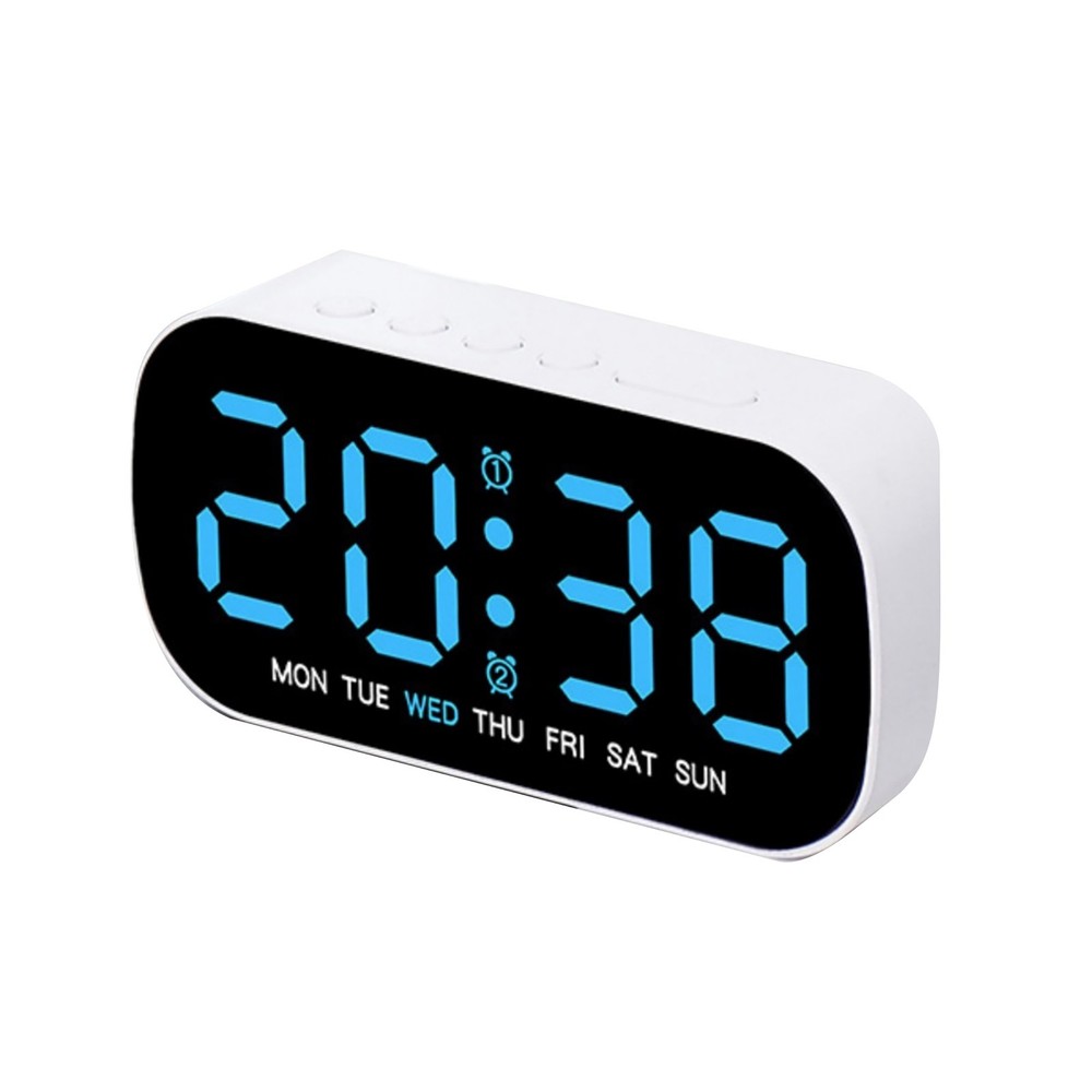 White Large LED Display Electric Digital Alarm Clock With Snooze Function
