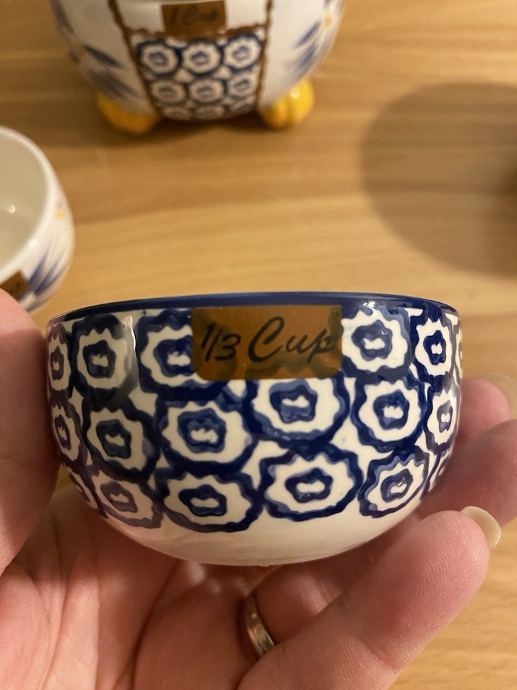 Temptations Old World Blue Owl Nesting Measuring Cups