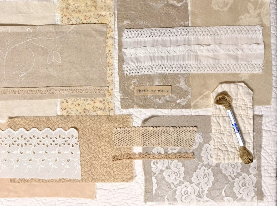Slow Stitch Maker Neutrals Bundle – Vintage Fabric & Lace