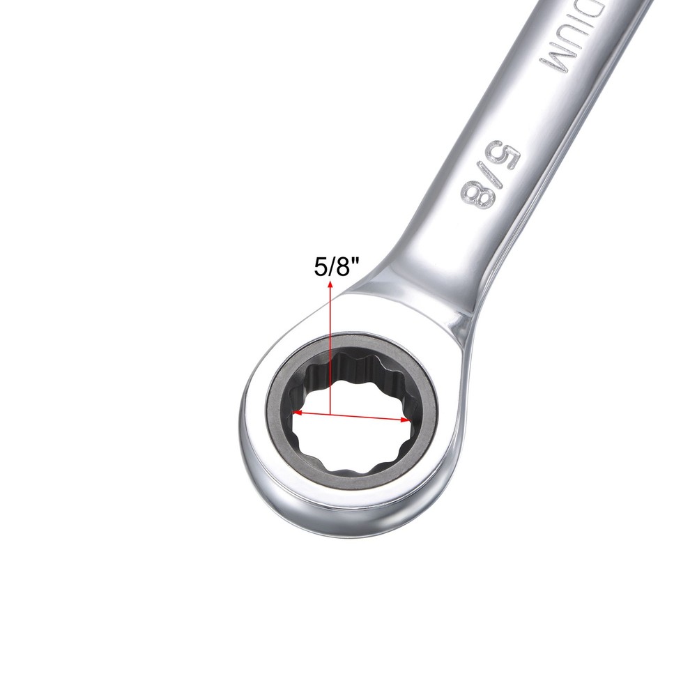 5/8" Ratcheting Combination Wrench SAE 72 Teeth 12Points Box Ended Spanner Tools