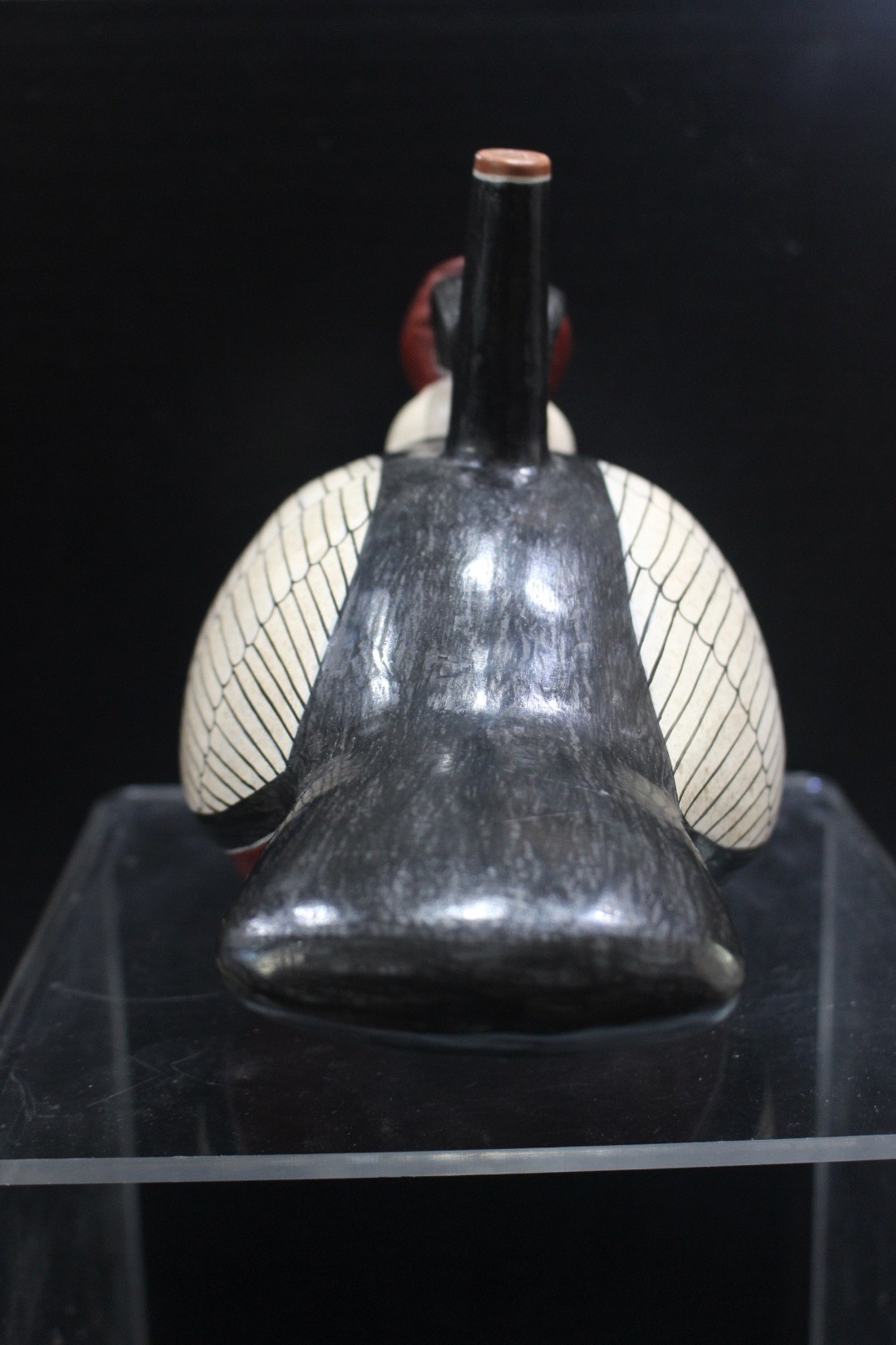 Peru Art Pottery Nazca Condor Hand Painted Ceramic Spout Reproduction Signed