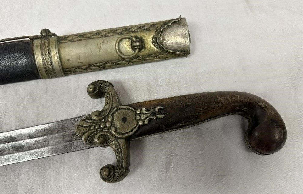 Ottoman silver mounted shamshir sword