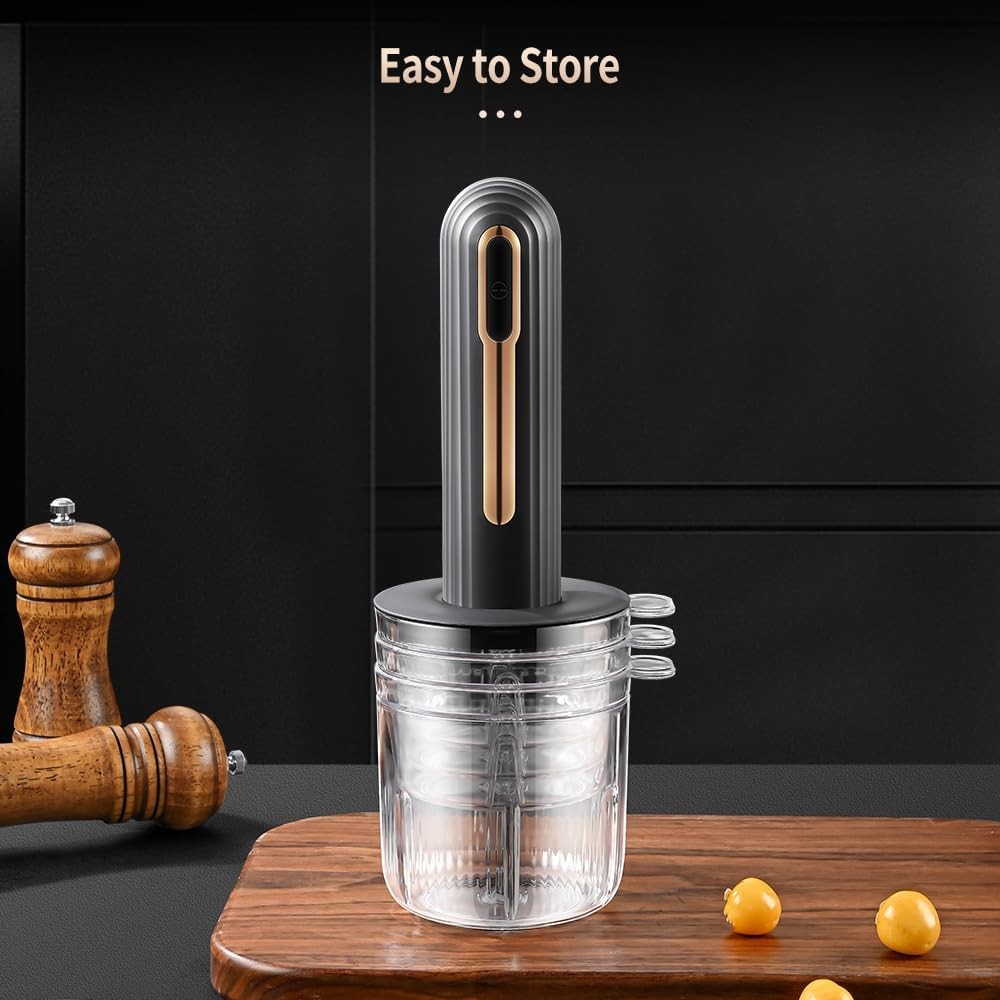 Electric Mini Food Processor 4 Cup USB Portable Garlic Chopper Black