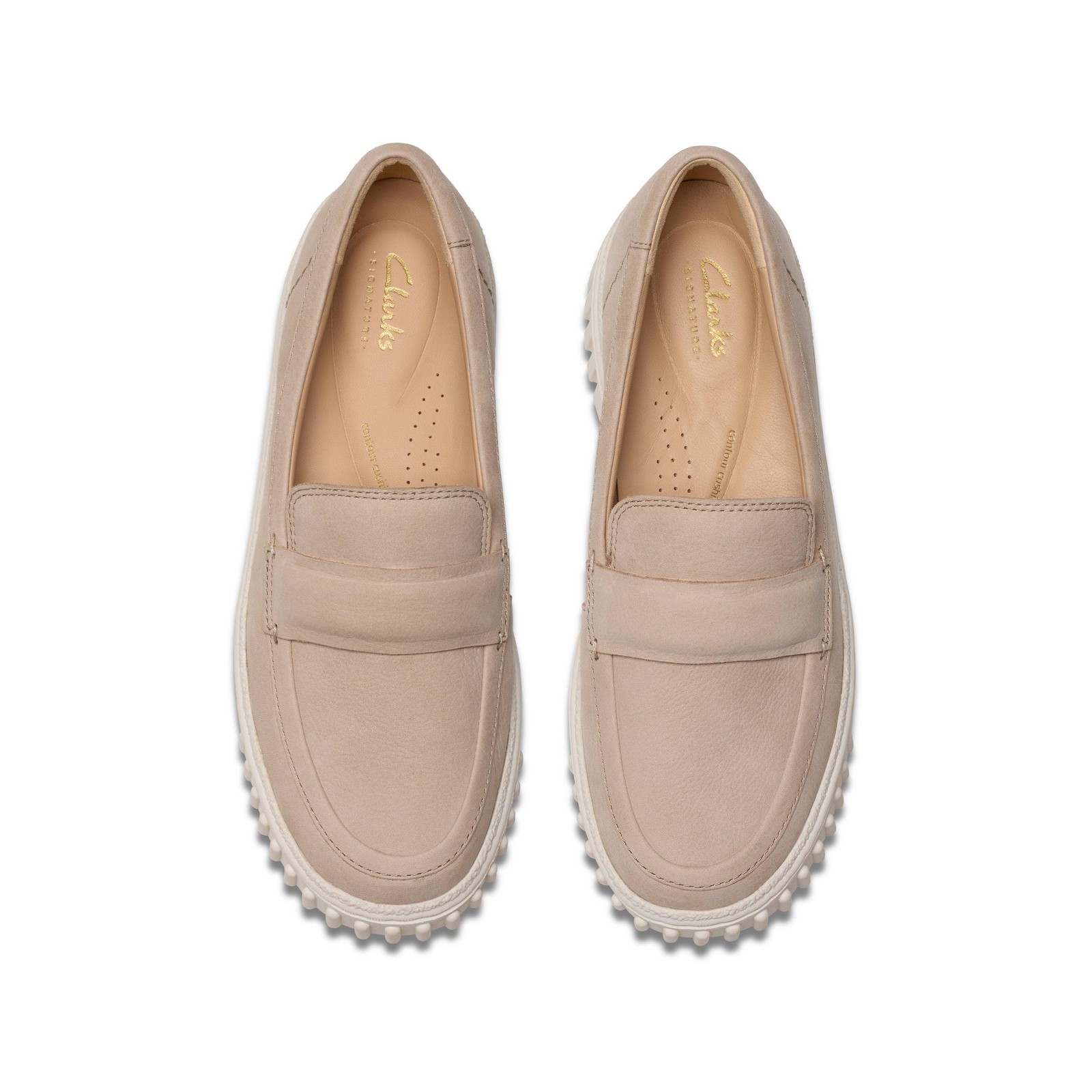 Clarks Womens Mayhill Cove Beige Leather Casual Shoes