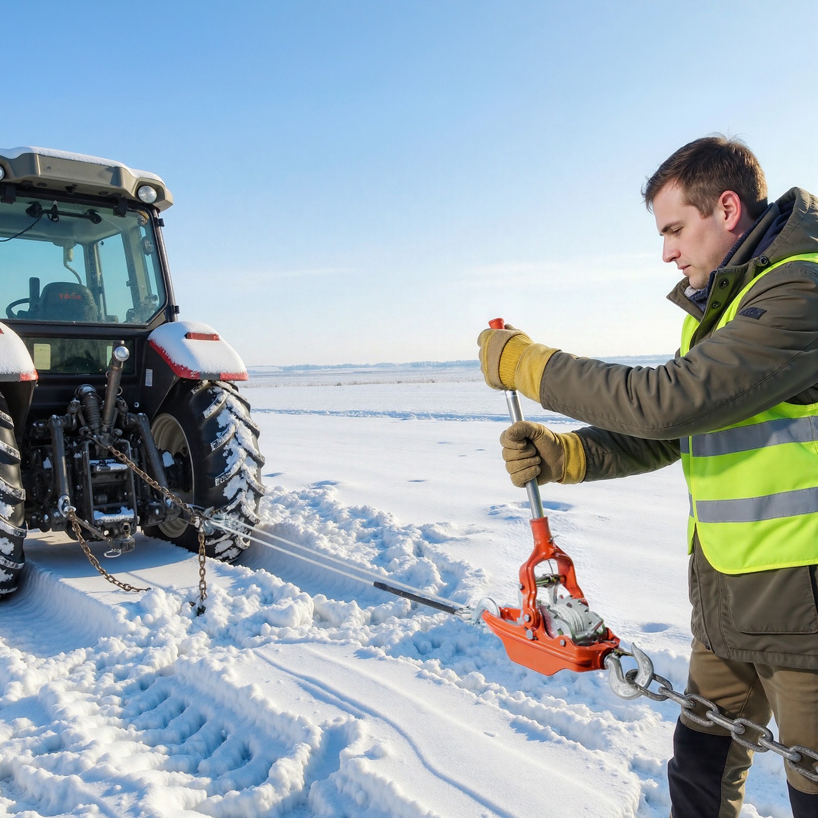 VEVOR Rope Puller 6614 lbs Capacity Come Along Winch 35 ft of 0.3 in Dia Rope