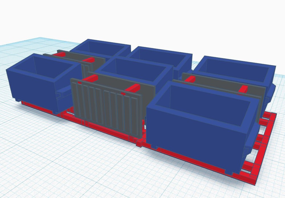 6 N Scale Dumpster and Lids N1027