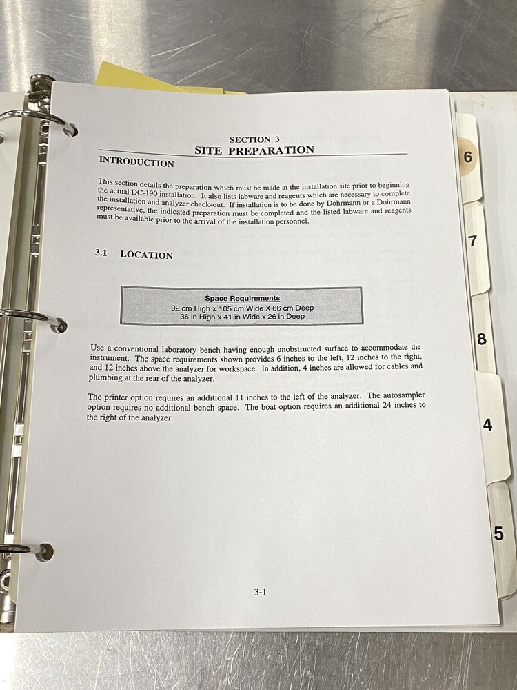 Dohrmann DC-190 High Temperature TOC Analyzer - Users Guide / Instruction Book