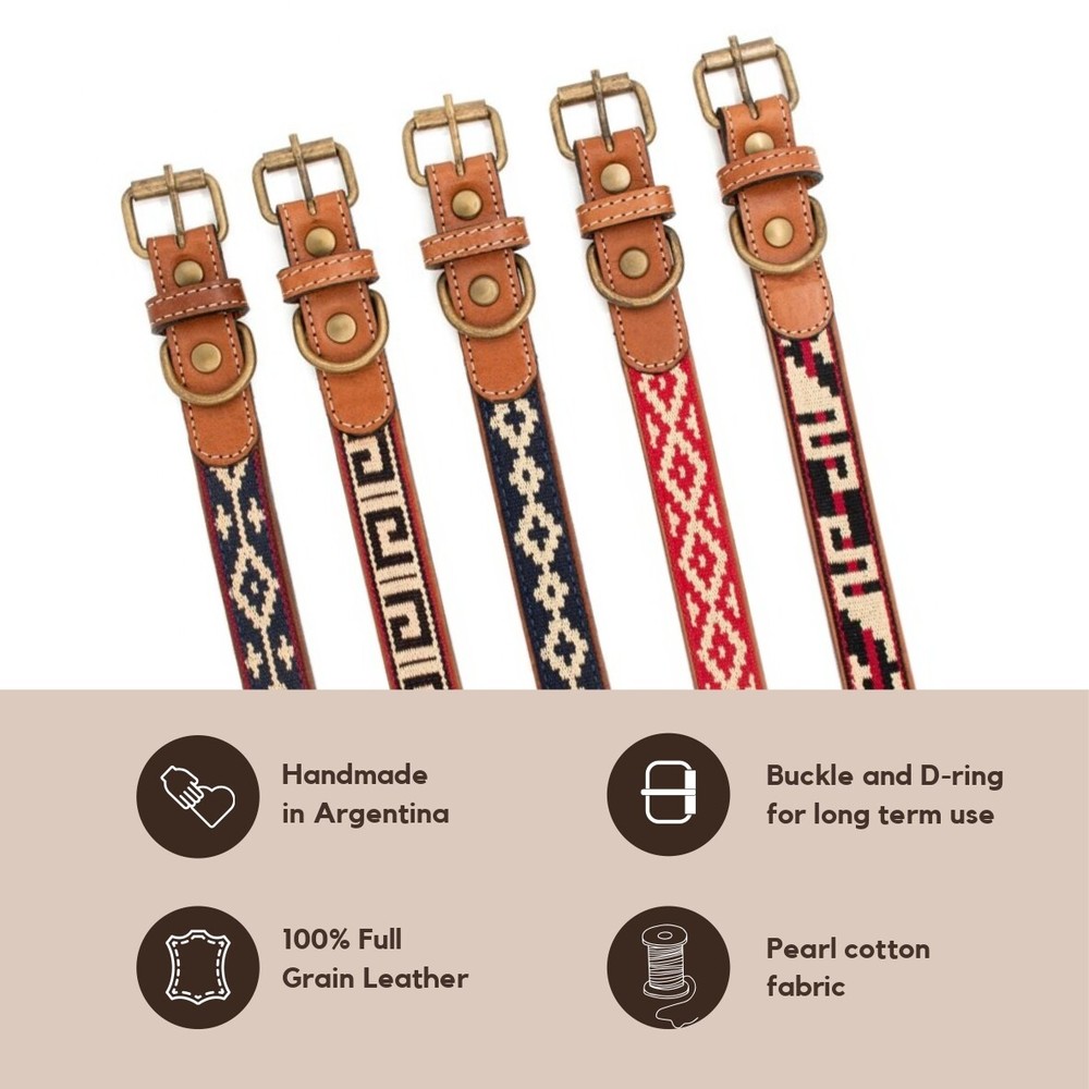 Genuine Leather Dog Collar Adjustable Necklace