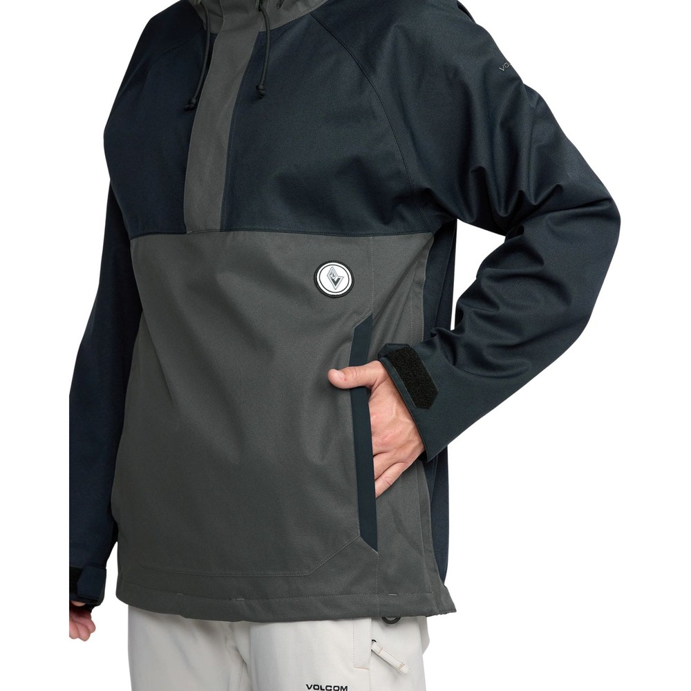 Volcom Hossegor 20K Pullover Men's Winter Jacket, Black, Medium