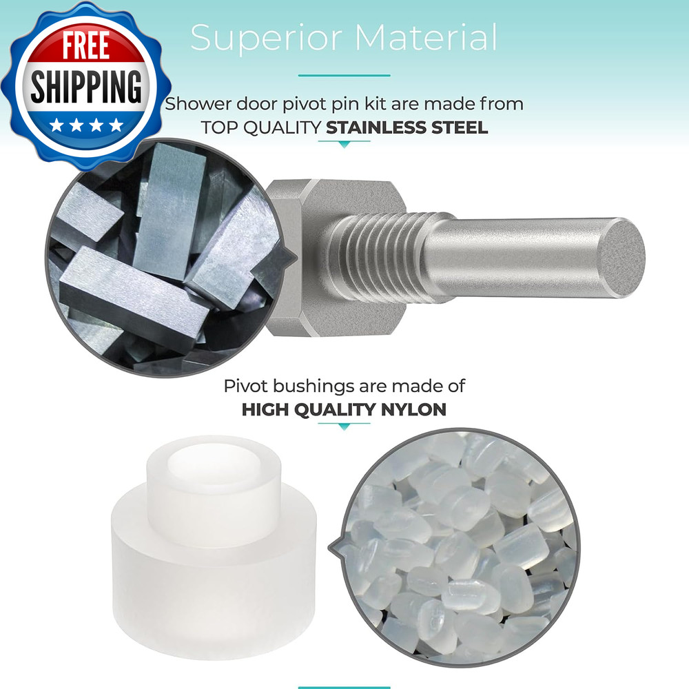 Shower Door Hinge Pin Kit with Pivot Bushing for Framed...