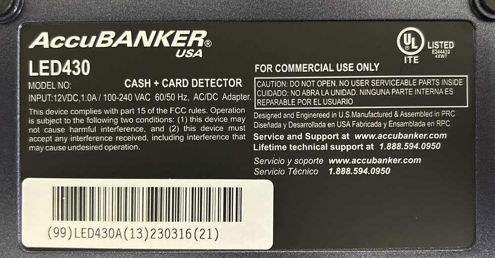 Led430 Counterfeit Detection System With Uv And Magnetic Verification Lights
