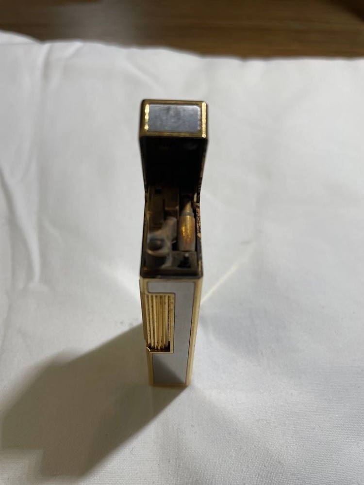 Working Dunhill Rollagas lighter silver gold without box