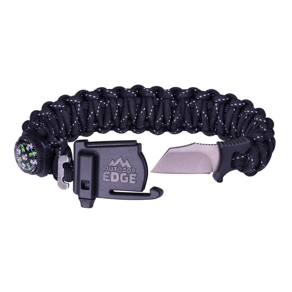 Outdoor Edge Para-Spark Paracord Knife Survival Bracelet Black-Large 30195