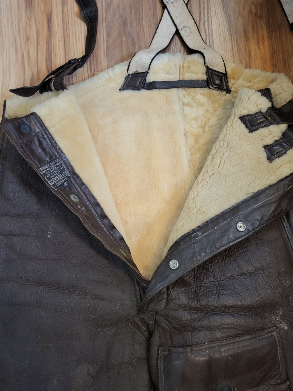 WWII WW2 Sheepskin Leather US AF Army Air Force AN-T-35 Pants & A6 Flight Boots