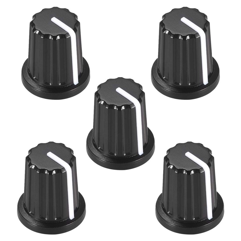 5pcs 6mm Potentiometer Control Knobs For Electric Guitar Volume Tone Knobs Black
