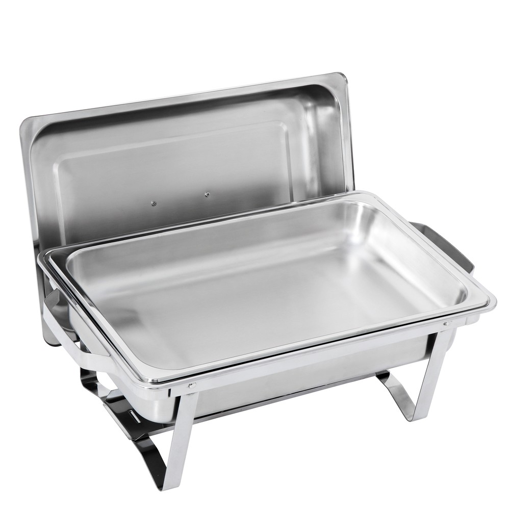 Chafing Dish Buffet Set 2 Pack 8 QT Stainless Steel Foldable Rectangular Chafer