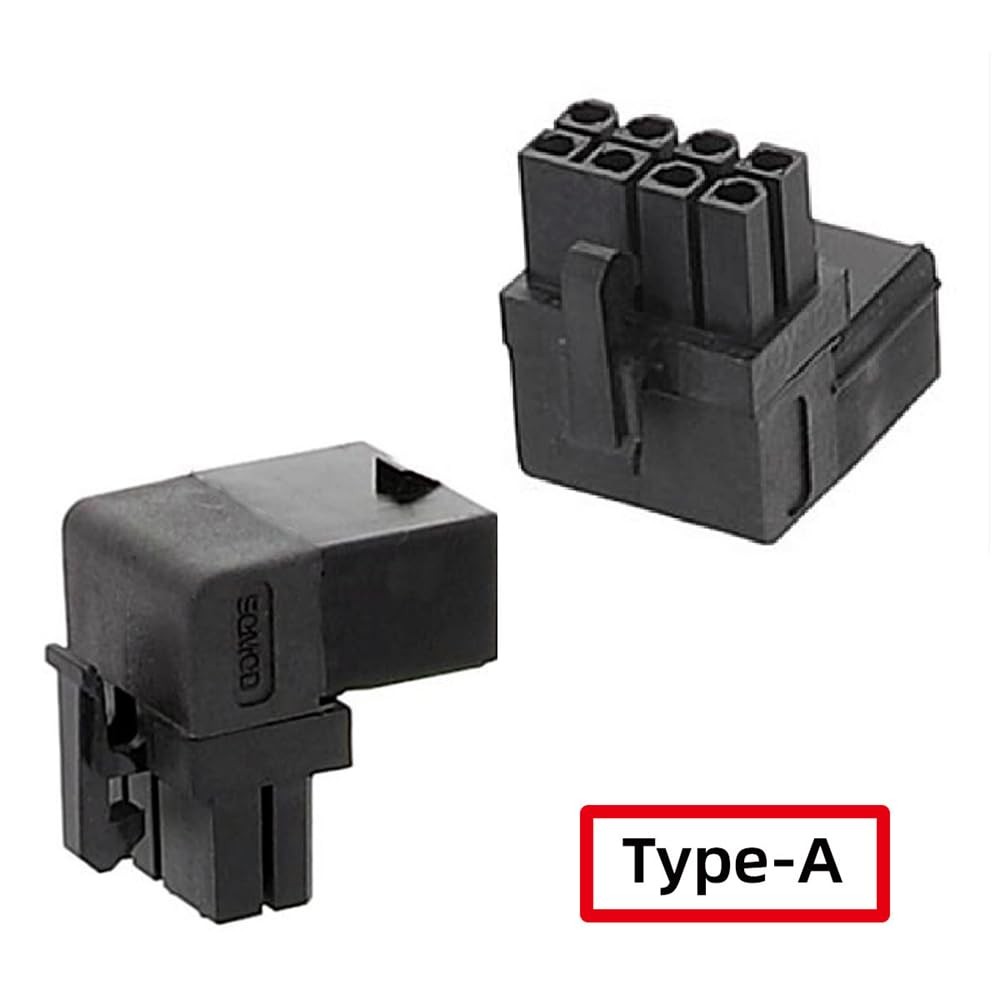 2PCS ATX 8 Pin 90 Degree Angled GPU Power Adapter