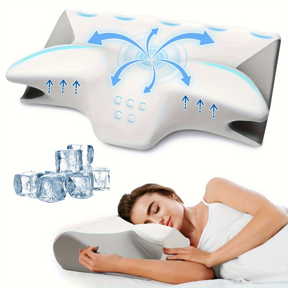 Neck And Shoulder Cervical Pillow, Contoured Design, Ergonomic Support for Side,