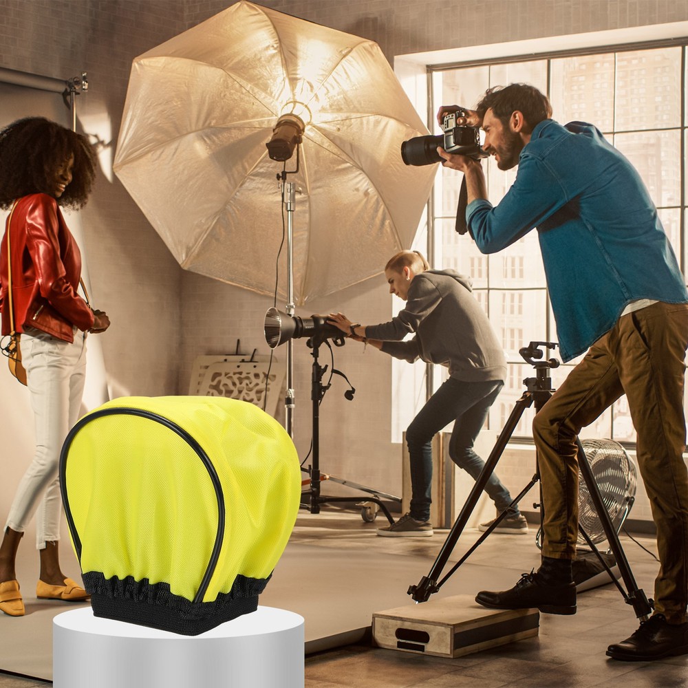 2pcs 3.5" x 3.7" Soft Mini Flash Bounce Diffuser Cap, for Flashlight, Yellow