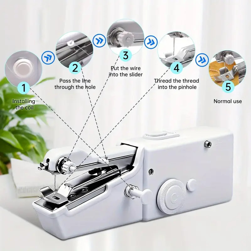 1PC Mini Electric Sewing Machine Portable Handheld Home Quick Sewing & Mending