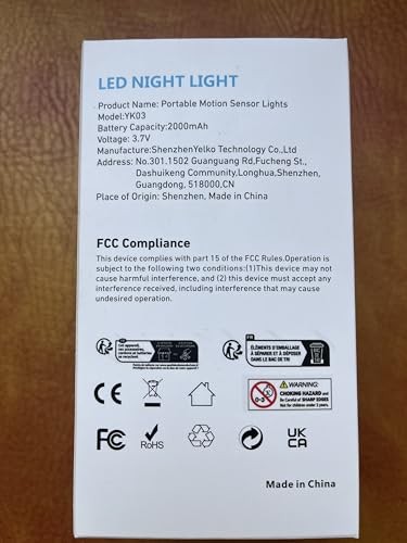 Motion Sensor Night Light, 2000mAh Rechargeable Night Two Pack Cool White