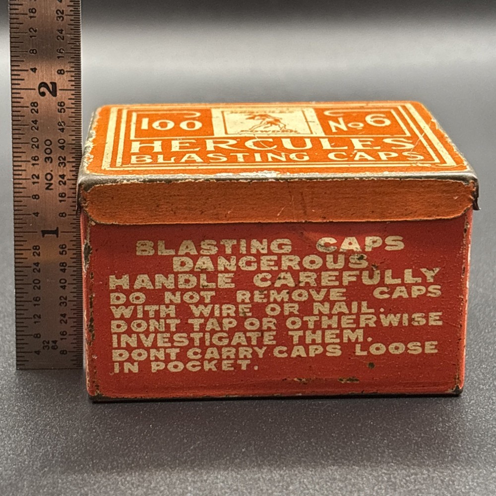 Vintage Empty Hercules No. 6 Blasting Cap Tin