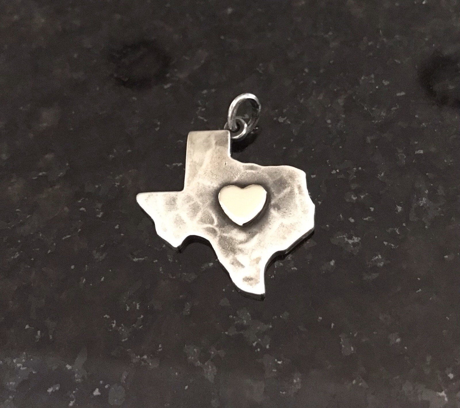 James Avery Retired 14k Gold and Sterling Silver Heart of Gold Texas