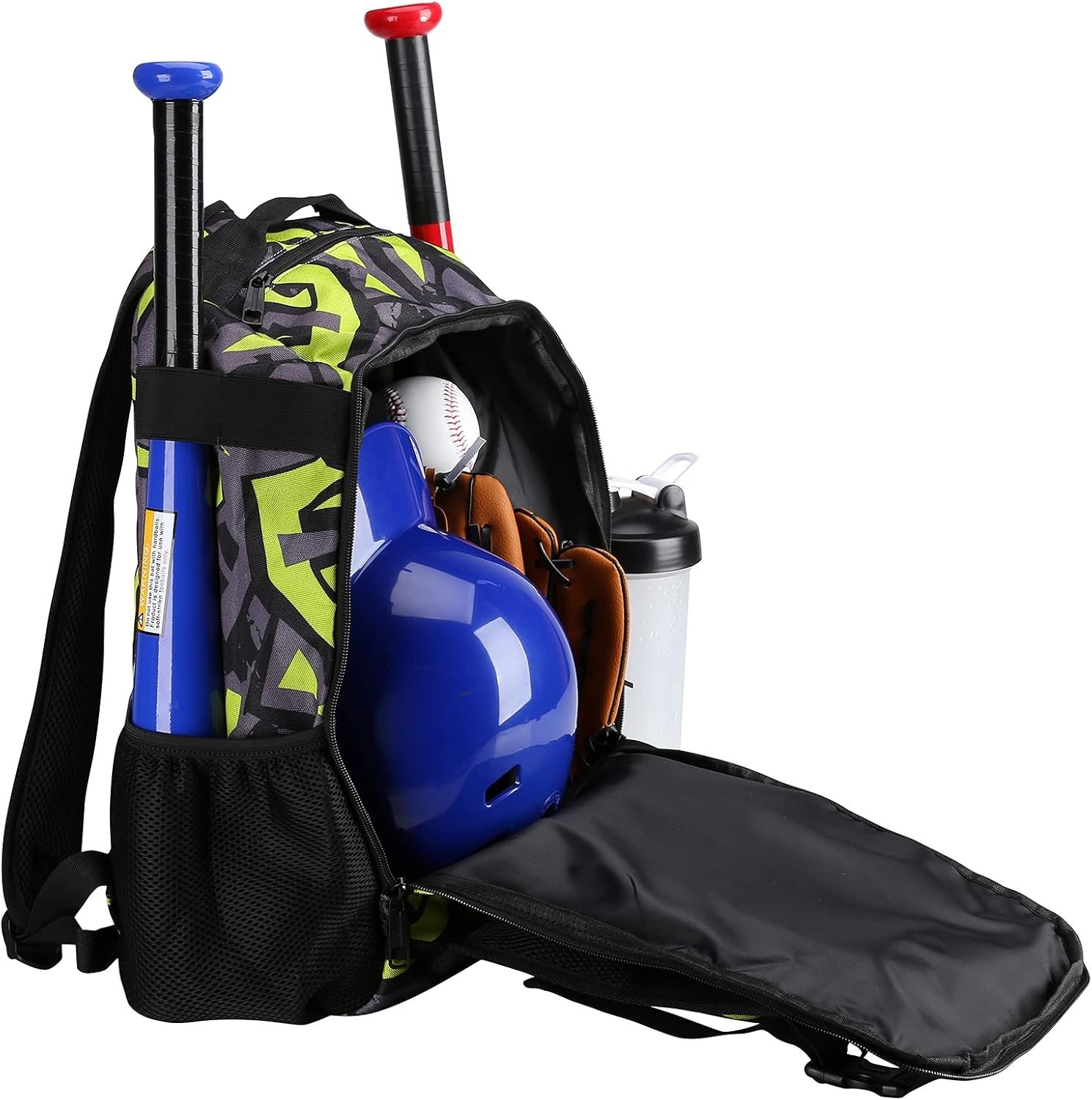 Youth , T-Ball & Softball Equipment & Gear for Youth, Large Capacity Holds 2 ...