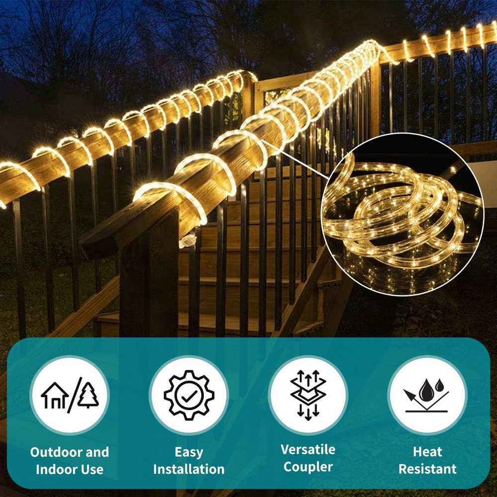 3/8" 2-Wire LED Rope Light Repair Kit with Connector & End Cap (2 Pack)