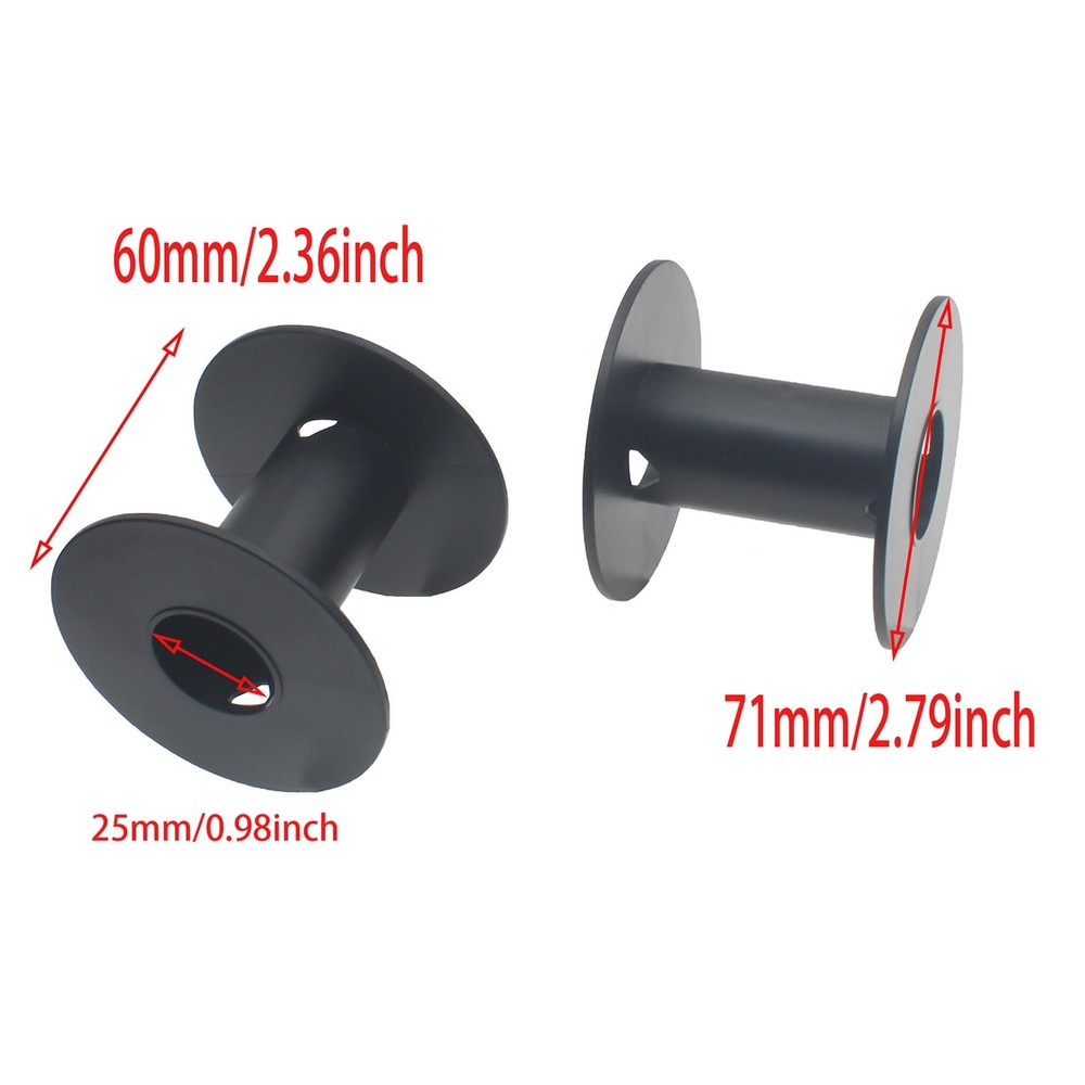 6 PCS 71mm Black Plastic Empty Thread Spools for Sewing, Embroidery, Crafts