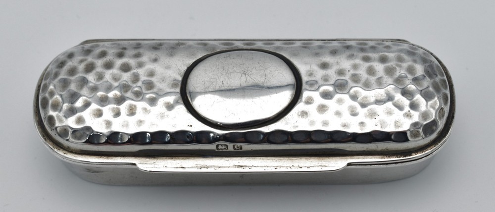 Antique Solid Silver Arts and Crafts Snuff Box Edwardian 1902