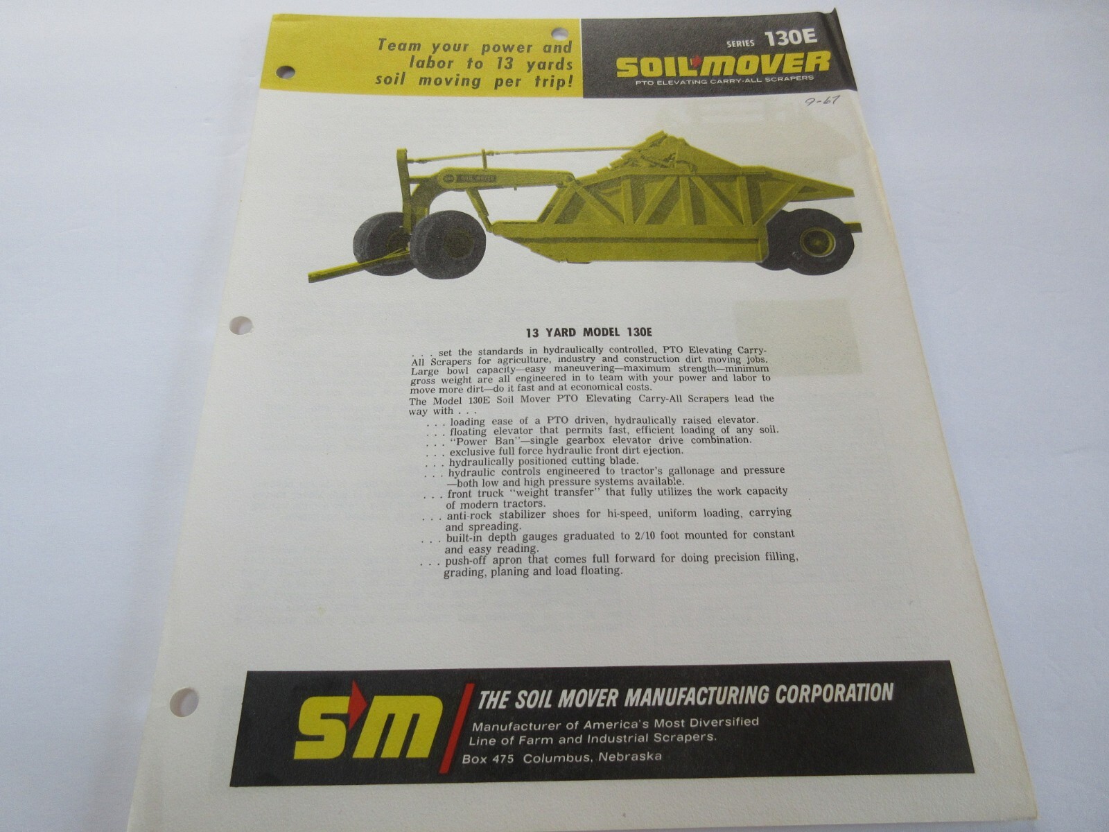 Soil Mover 130E Scraper Brochure 2 page