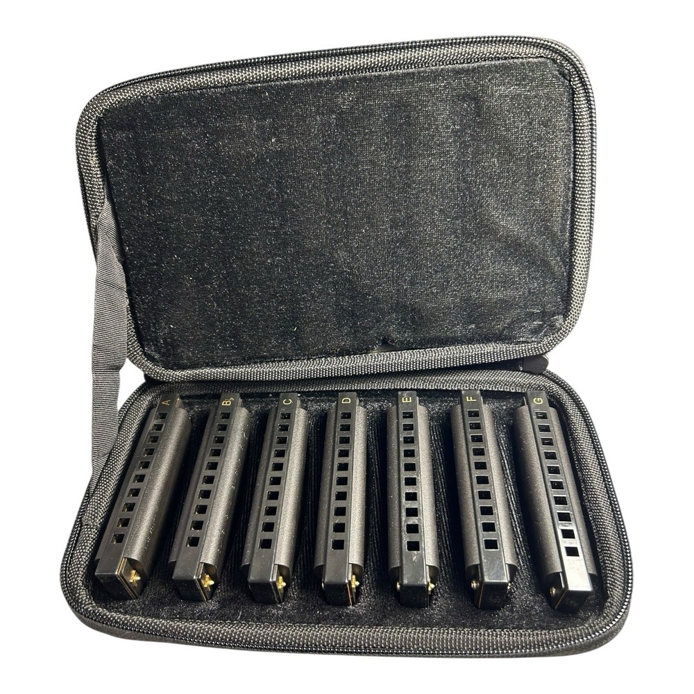 Hohner Piedmont Blues 7-Harmonica Set with Case