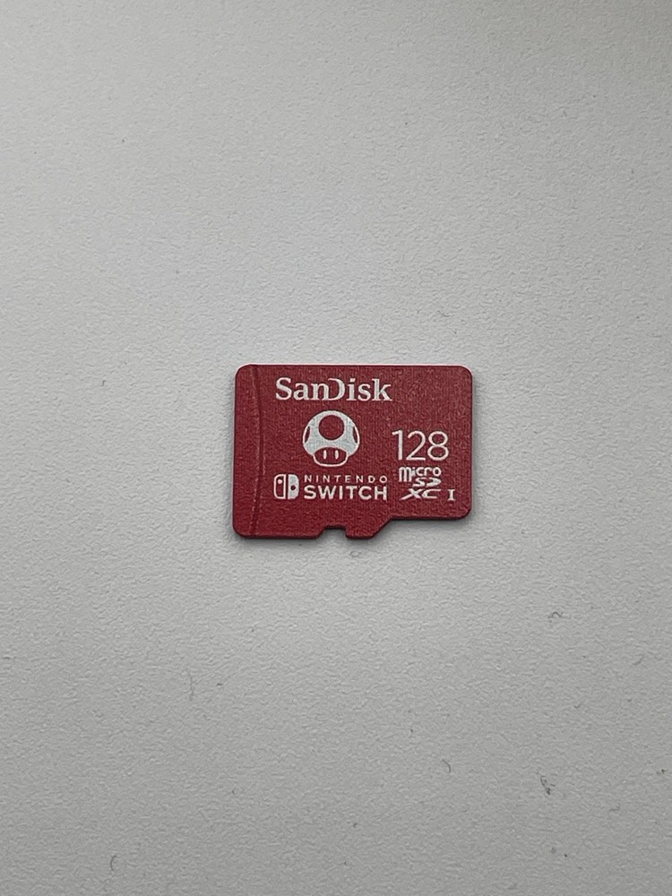 SanDisk Nintendo Switch 128GB Micro SD XC Red Toad Mushroom Memory Card