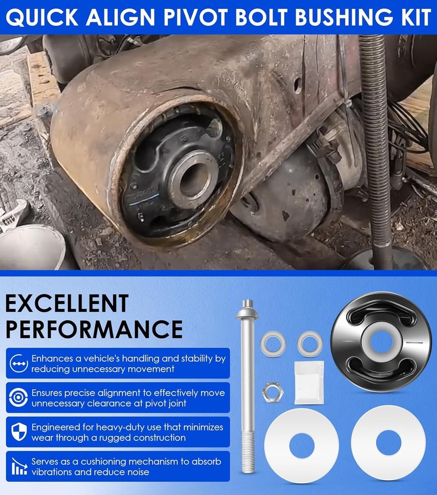 Quick Align Pivot Bolt Bushing Kit Replacement for Hendrickson S-24691 S-21166