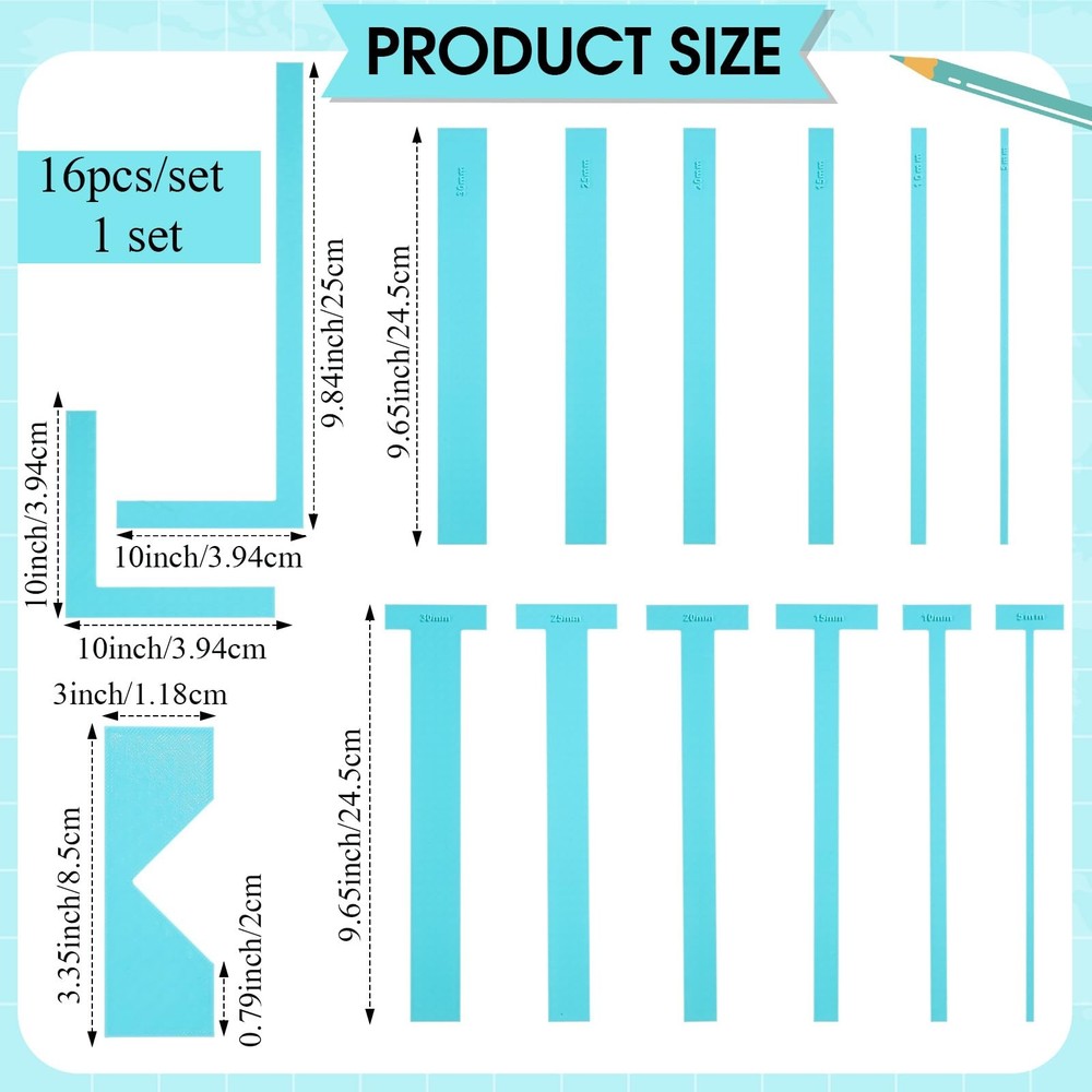 16 Pcs Bookbinding Tools Kit Easy Scrapbooking Tool Handmade L/t Shape & Stra...